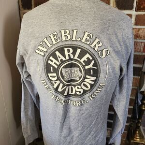 Vintage Harley Davidson Shirt Sz M Wieblers  Bettendorf Iowa Quad Cities Pocket